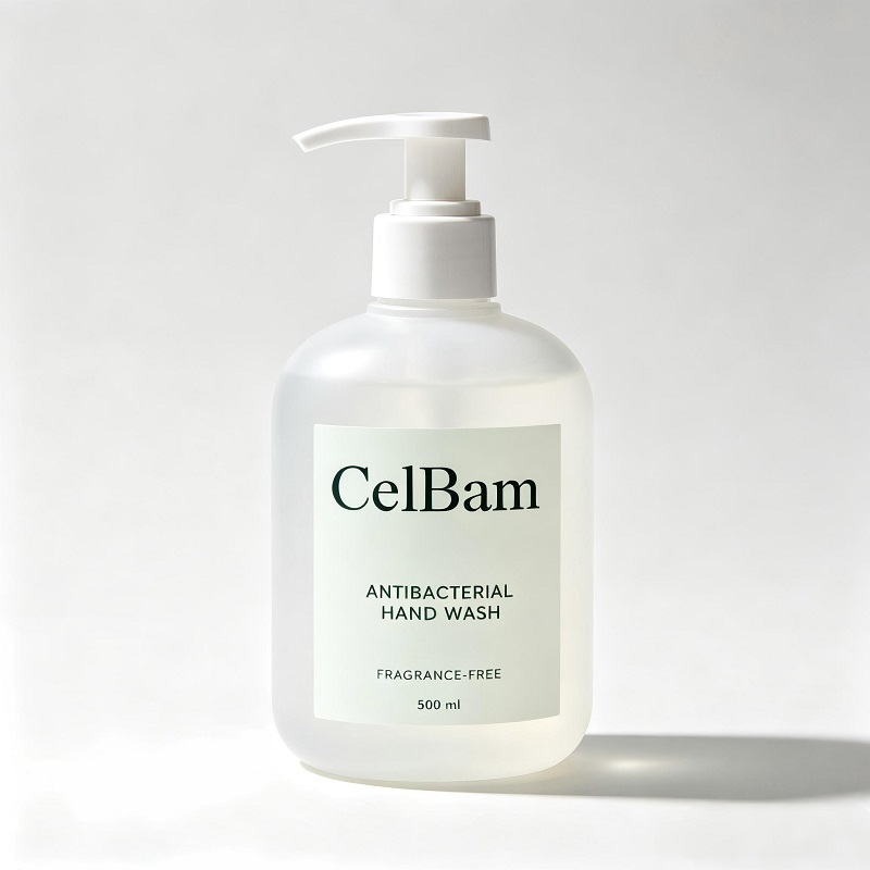 CelBam Fragrance Free Antibacterial Hand Wash, Gentle Non-Irritating Hand Soap with Rich Foam, 500ml Household Daily Hand Cleanser for Sensitive Skin